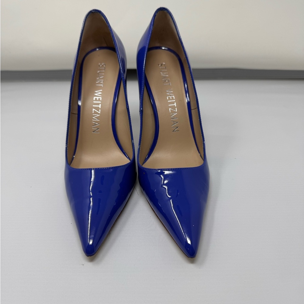 Stuart Weitzman Glossy Blue Heels